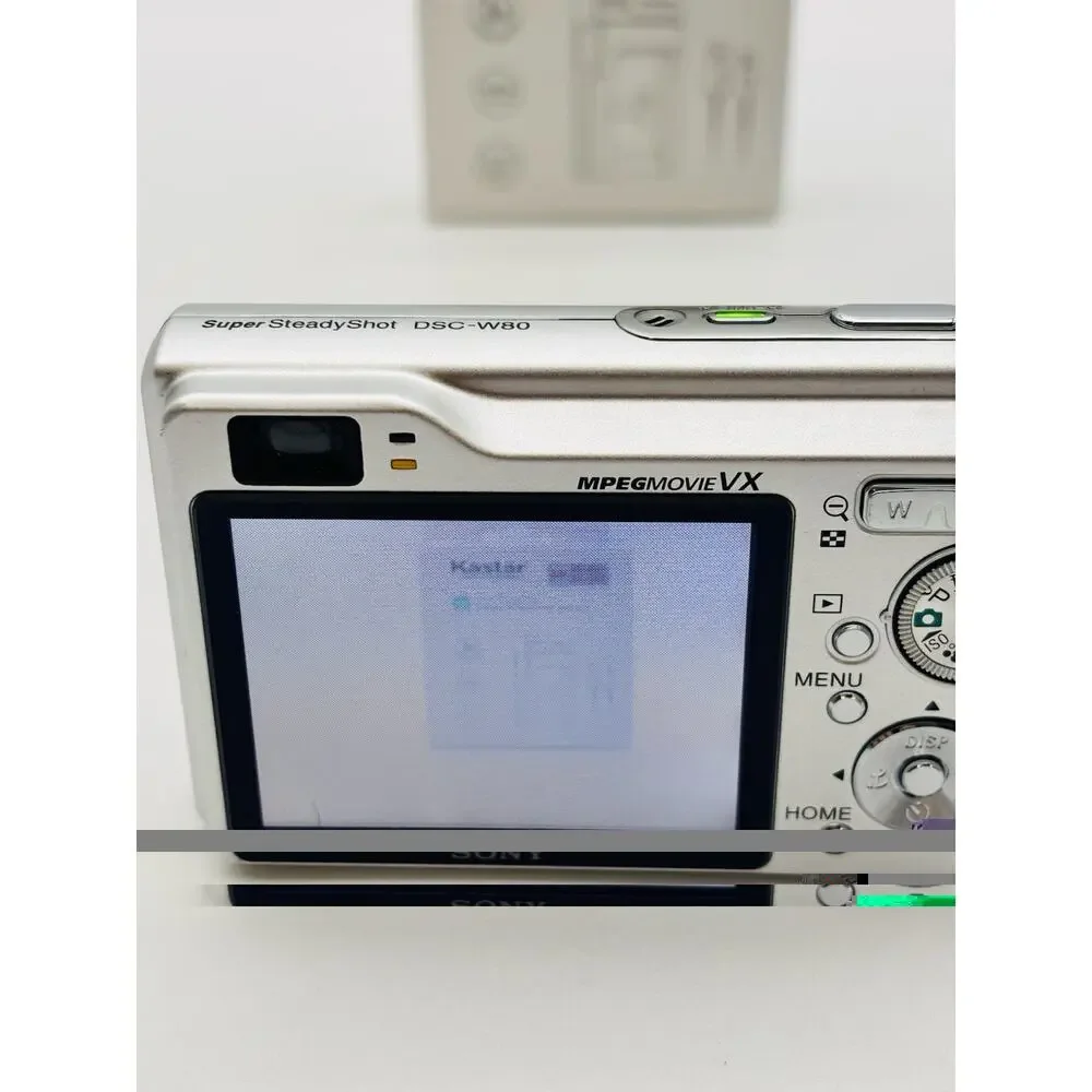 Sony Cyber-shot DSC-W80 Digital Camera Silver 7.2MP Tested Works W/ Charger